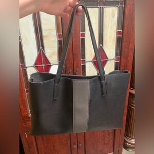 Vince Camuto Black and Gray Leather Totes